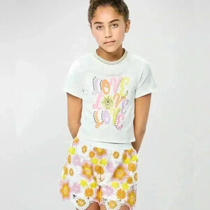 Hannah Banana Short Sleeve Graphic Crop Top